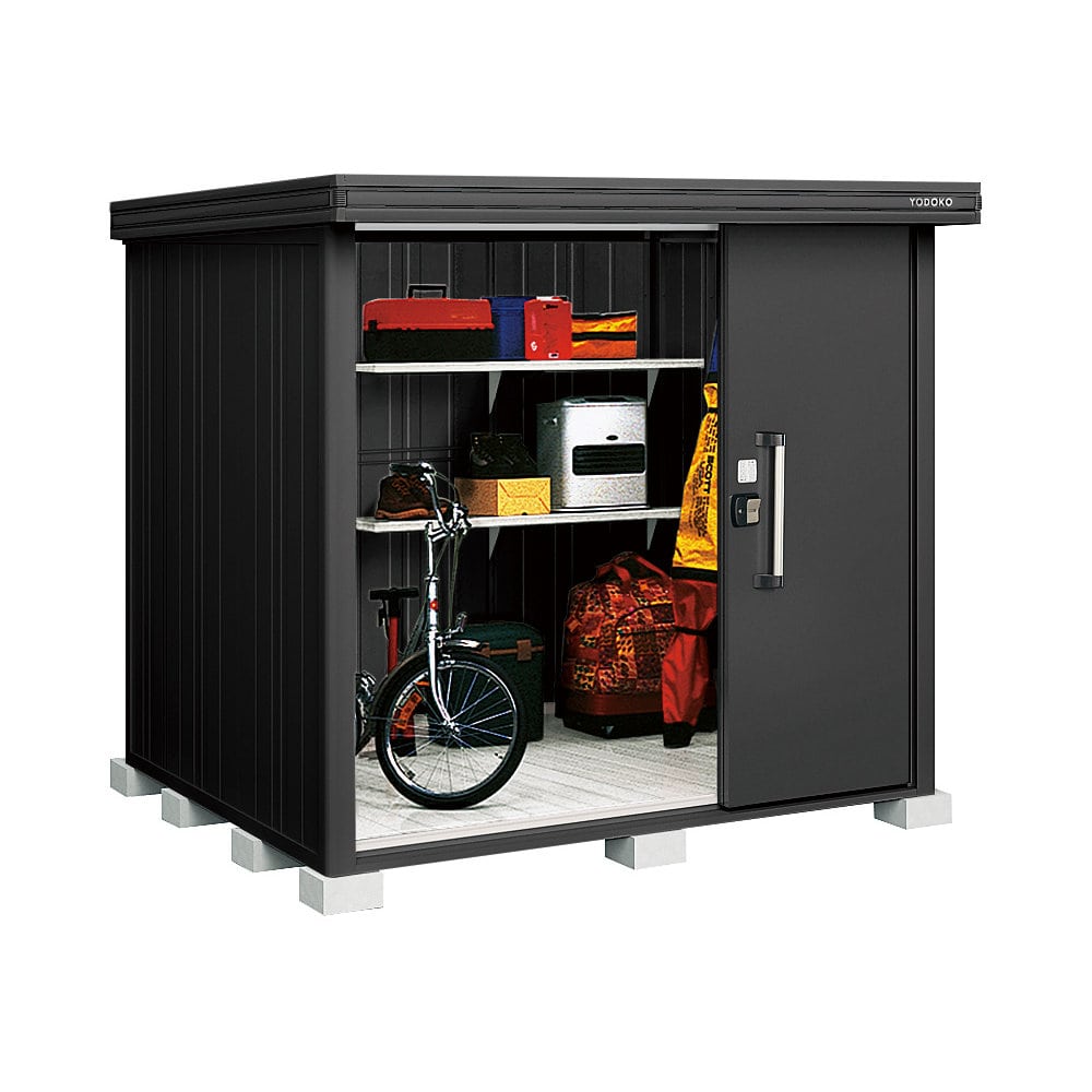 ヨド物置　ＢＬＡＣＫエルモ　一般型　間口２２１×奥行１８６×高さ２１２ｃｍ　ブラック　ＬＭＤ－２２１８－ＢＫ／ＢＫ