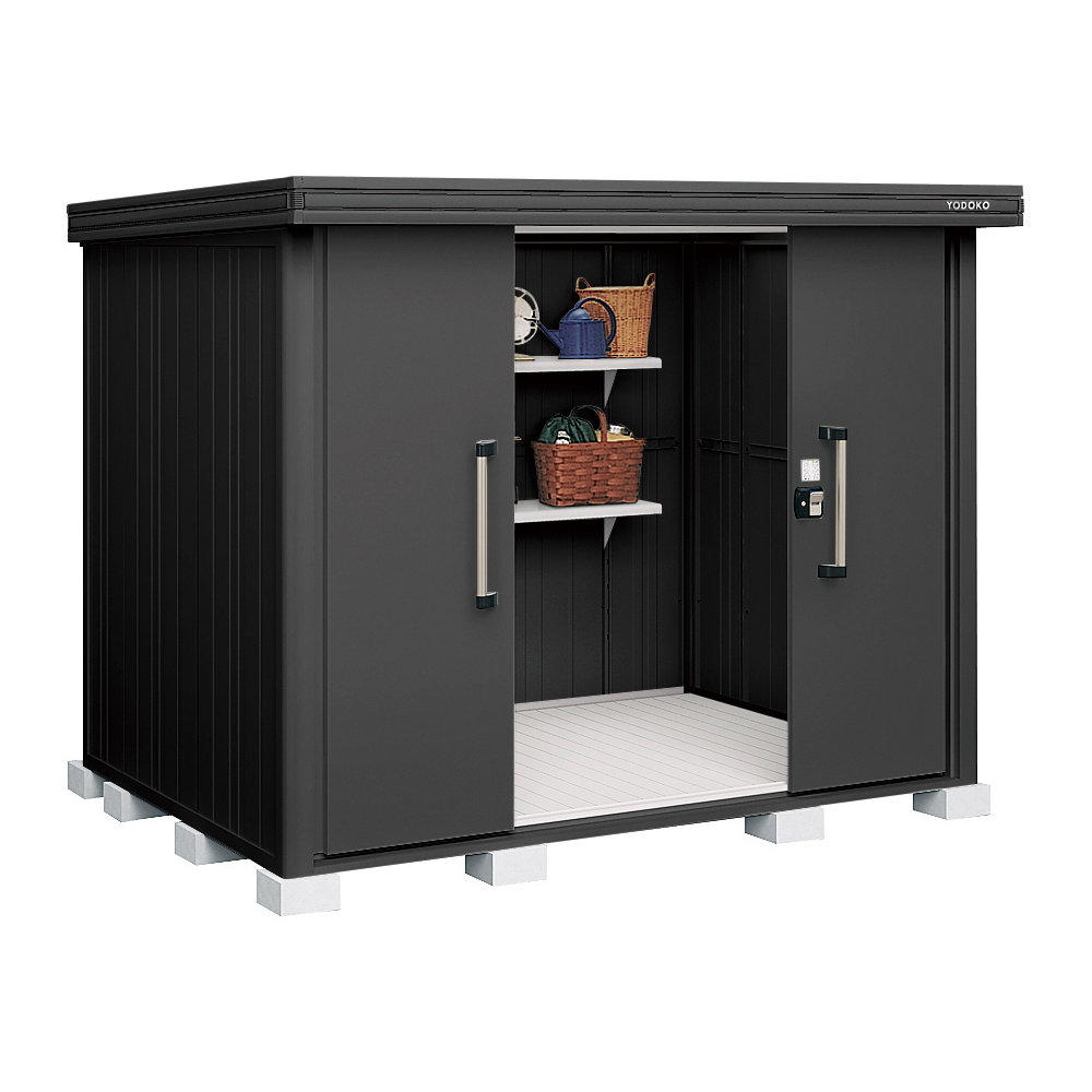 ヨド物置　ＢＬＡＣＫエルモ　一般型　間口２５６×奥行１８６×高さ２１２ｃｍ　ブラック　ＬＭＤ－２５１８－ＢＫ／ＢＫ