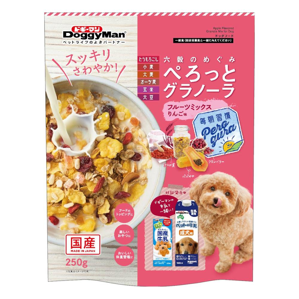 ドギーマン　ぺろっとグラノーラ　フルーツミックス　りんご味　２５０ｇ