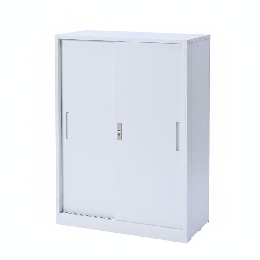 山善　折り畳みキャビネット　下置き　引き戸　ホワイト　幅８０×高さ１１３×奥行４０ｃｍ　ＥＦＣ－ＳＬ３（ＷＨ）【注文期限　３月１３日迄】