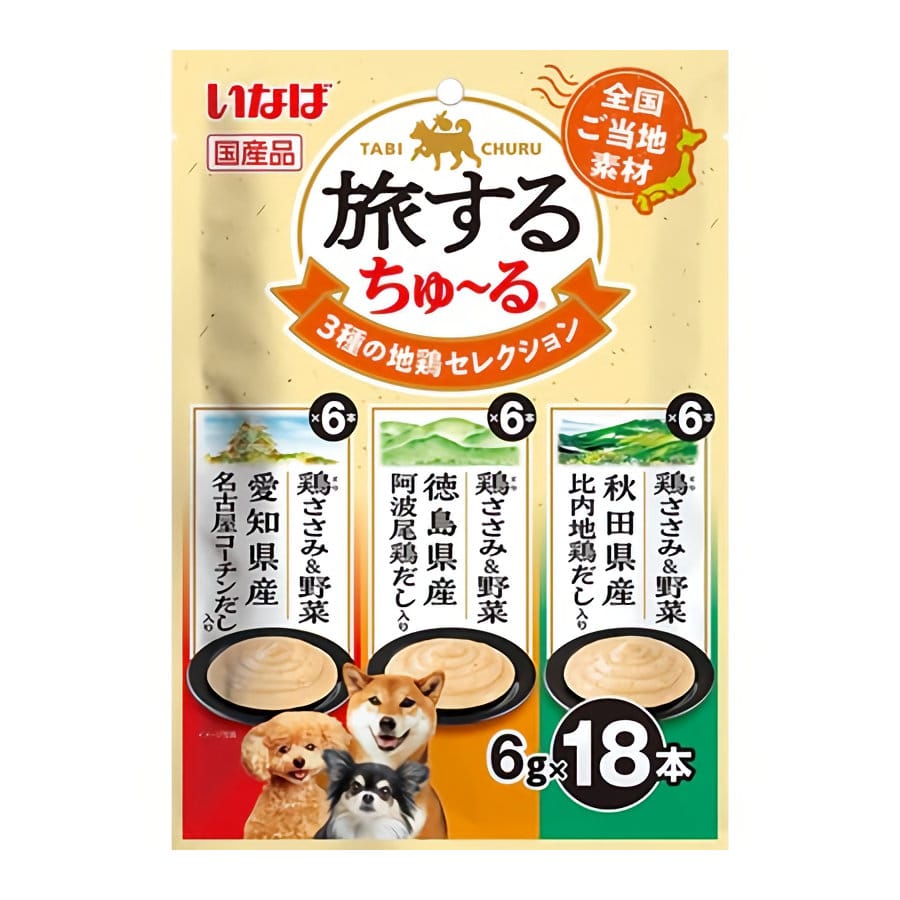 いなば　旅するちゅ～る　３種の地鶏セレクション　６ｇ×１８本