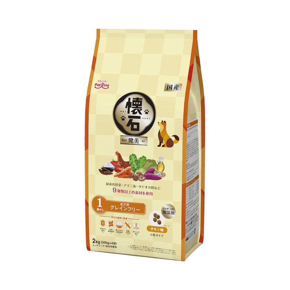 懐石　健美　グレインフリー　１歳から　チキン味　２ｋｇ