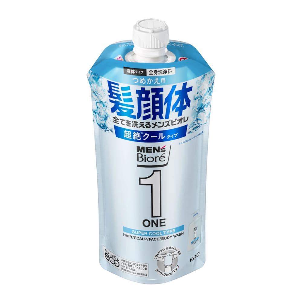 花王　メンズビオレＯＮＥ　全身洗浄料　超絶クール　詰め替え用　３４０ｍＬ