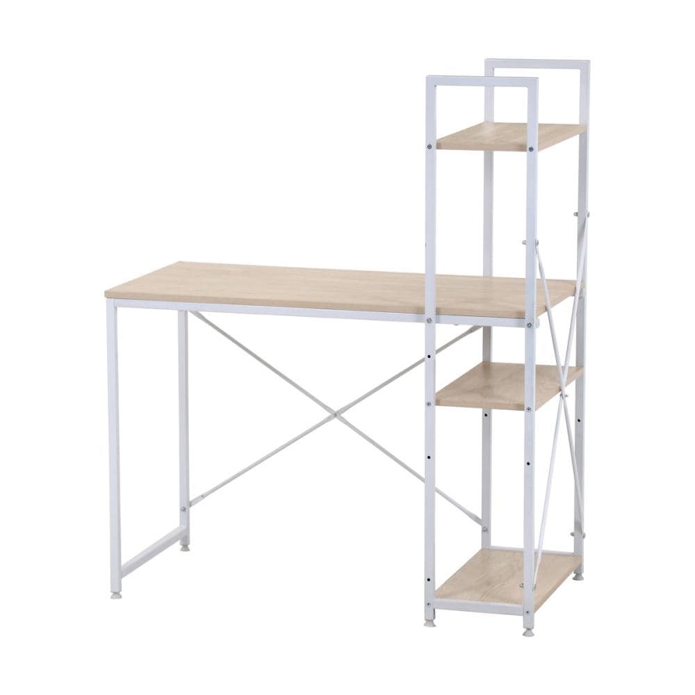 不二貿易　ラック付きデスク　アチーブ　オーク　幅１０１×高さ１２２×奥行５３ｃｍ