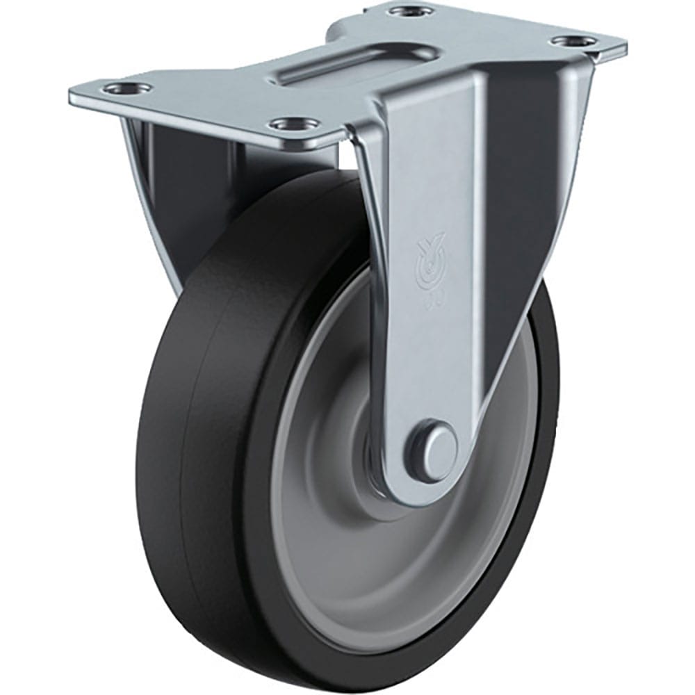 ユーエイ　プレート式　固定　キャスター　ゴム　車輪径１００ｍｍ　　ＳＩＬＥＮＴタイプ　ＳＲ型　取付＿