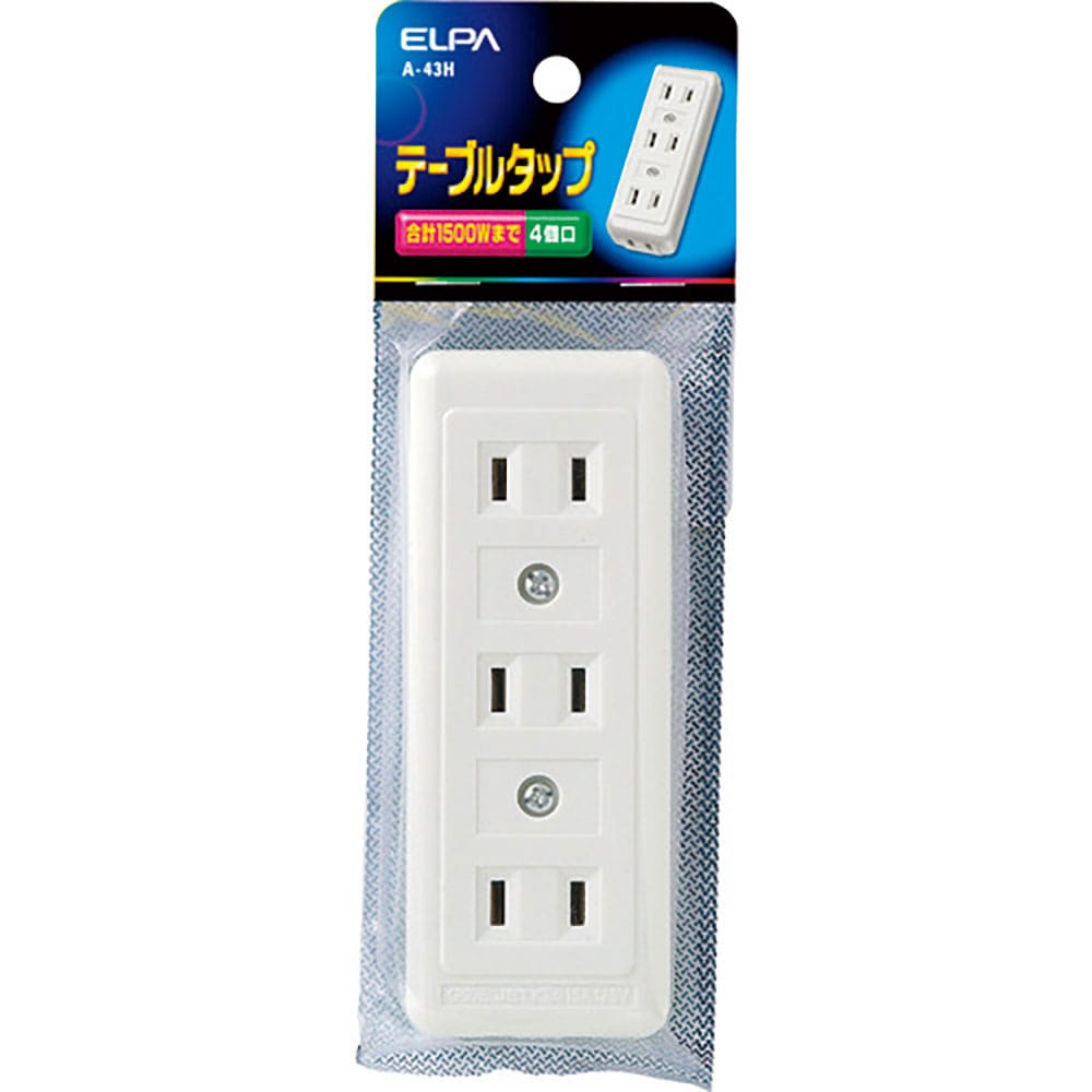 ＥＬＰＡ　テーブルタップ　４個口　ホワイト　Ａ－４３Ｈ＿