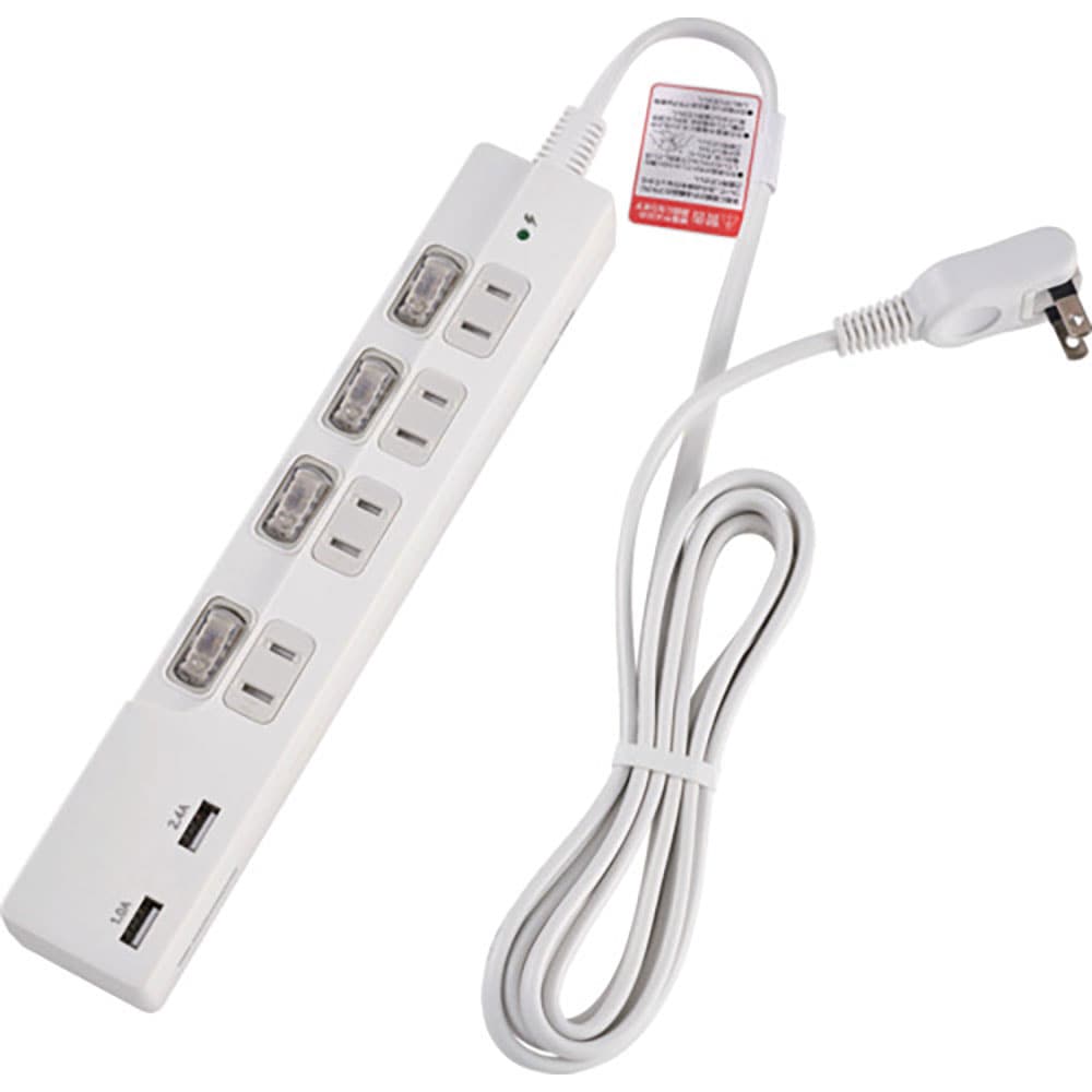 ＥＬＰＡ　ＳＷ付ＵＳＢタップ４Ｐ　ＷＢＫ－４２３２ＳＵＡ（Ｗ）＿