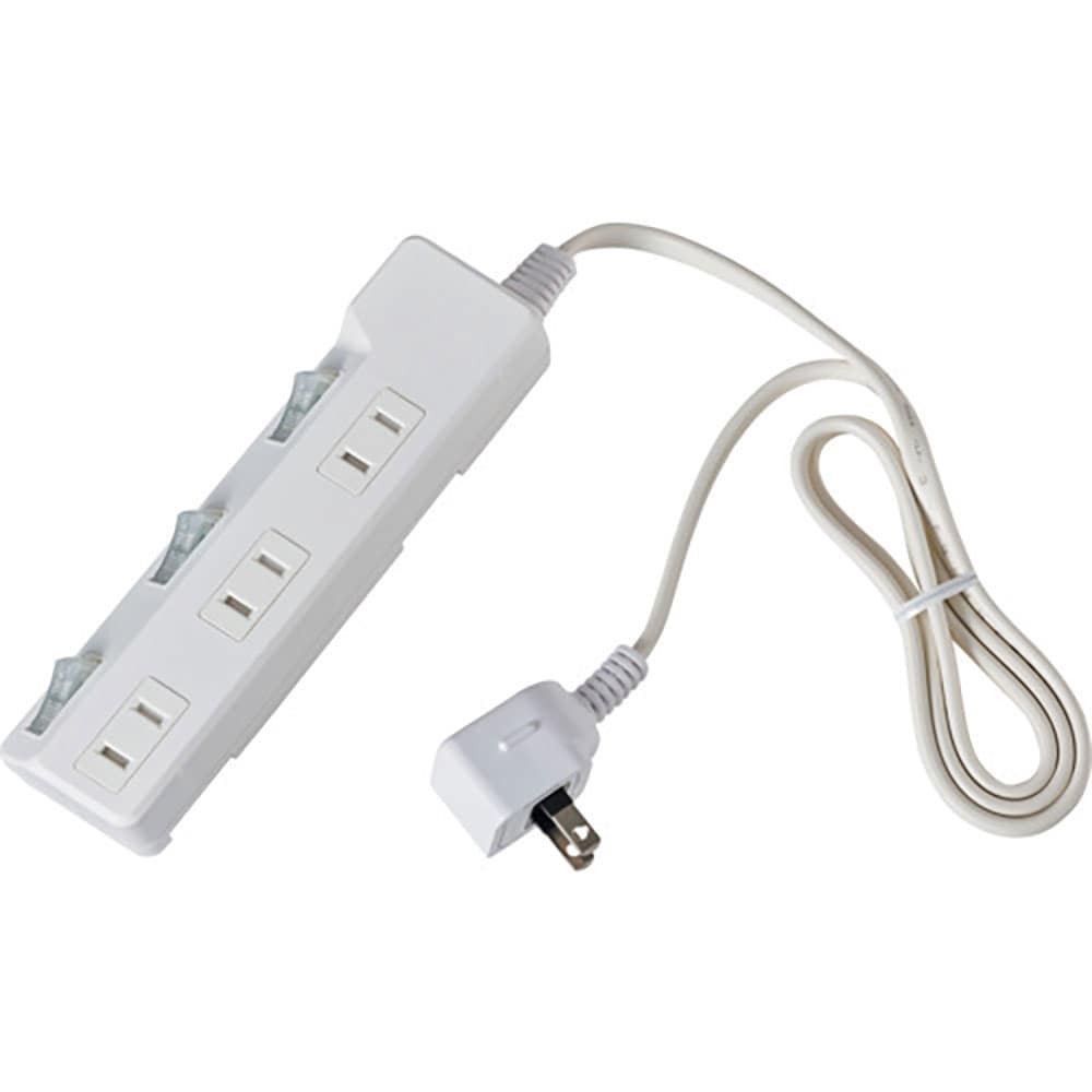 ＥＬＰＡ　コード付タップ　耐雷ＳＷ付タップ　３個口１Ｍ　ＷＬＫ－３１Ｓ（Ｗ）＿