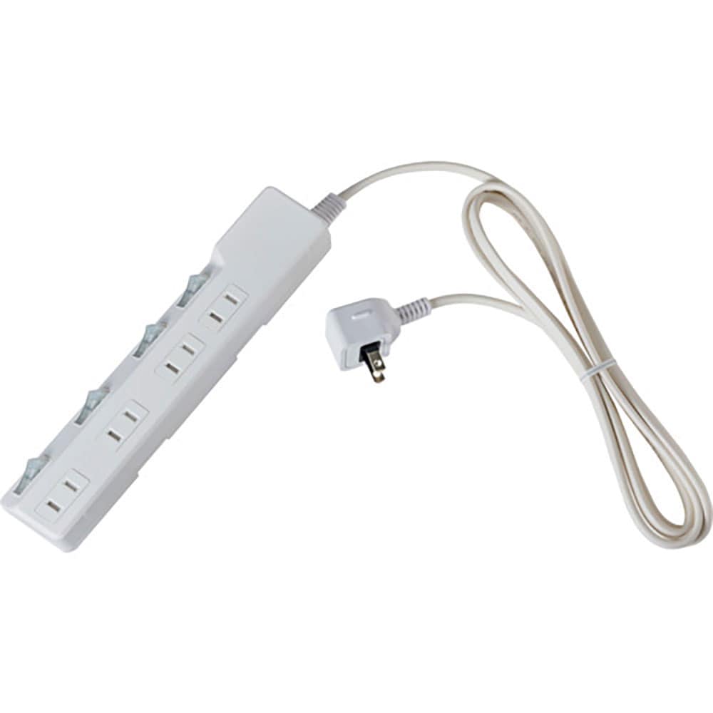 ＥＬＰＡ　コード付タップ　耐雷ＳＷ付タップ（ブレーカー）　４個口２Ｍ　ＷＬＫ－４２Ｂ（Ｗ）＿