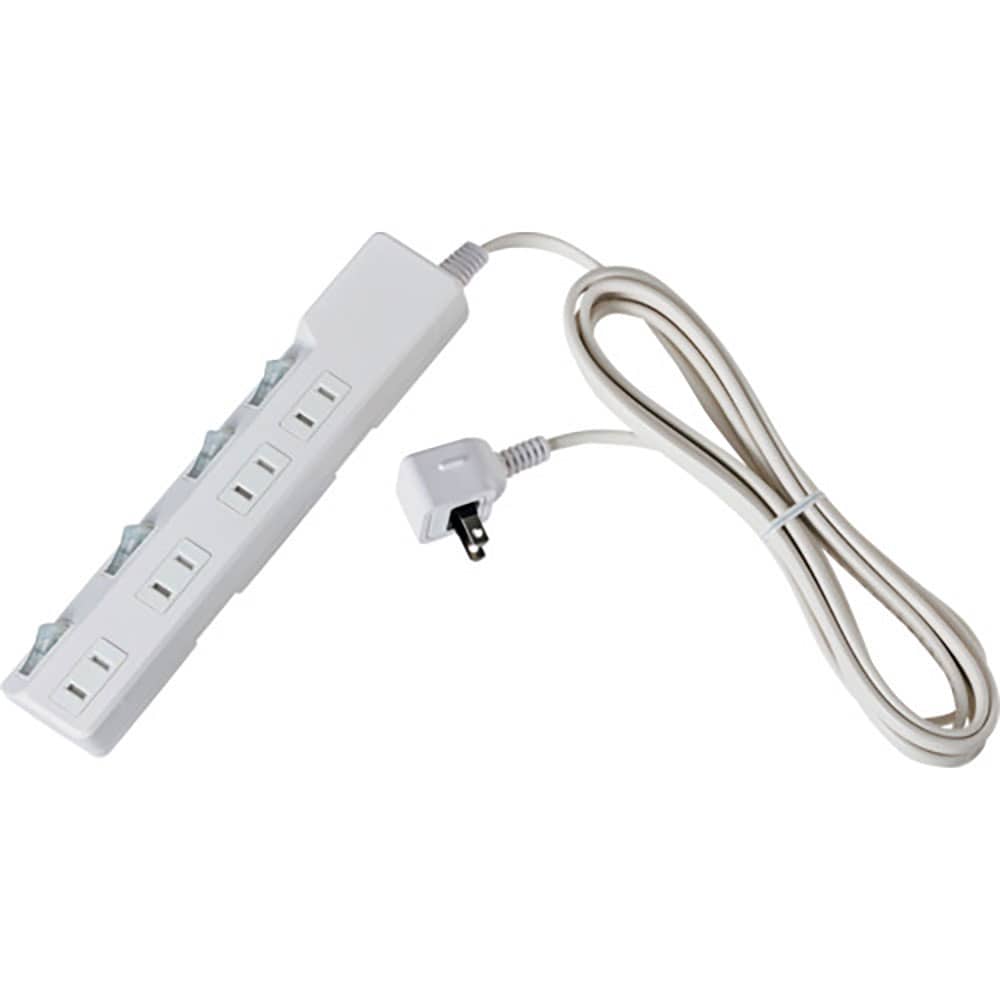 ＥＬＰＡ　コード付タップ　耐雷ＳＷ付タップ（ブレーカー）　４個口３Ｍ　ＷＬＫ－４３Ｂ（Ｗ）＿