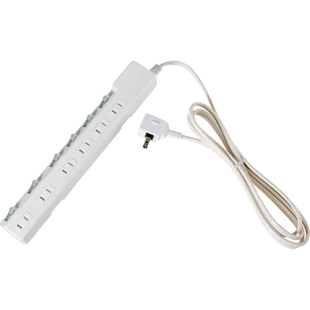 ＥＬＰＡ　コード付タップ　耐雷ＳＷ付タップ（ブレーカー）　６個口２Ｍ　ＷＬＫ－６２Ｂ（Ｗ）＿