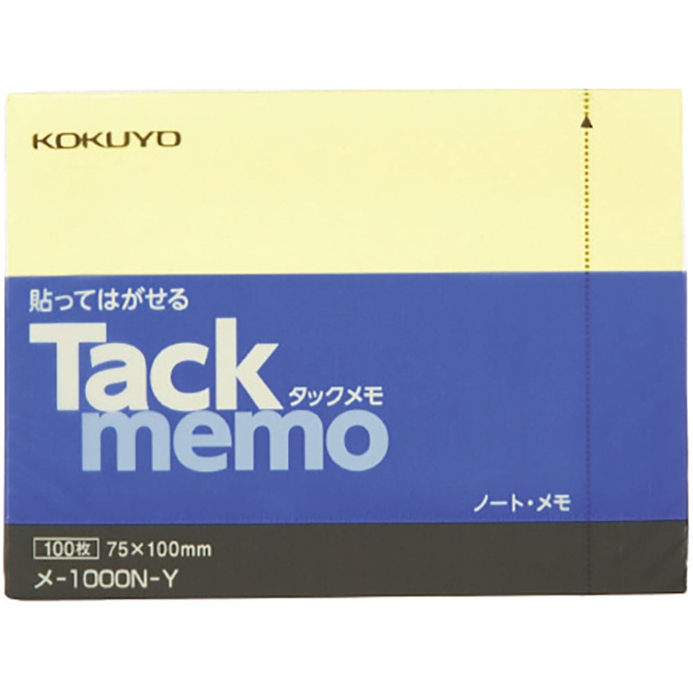 ＫＯＫＵＹＯ　タックメモ　ノートタイプ　７５×１００　黄　メ－１０００Ｎ－Ｙ　５０４３５０２９＿