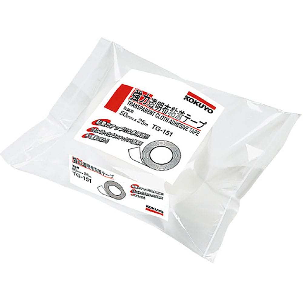 ＫＯＫＵＹＯ　強力透明布粘着テープ５０ｍｍ×２５ｍ　ＴＧ－１５１　５０４６３２３７＿