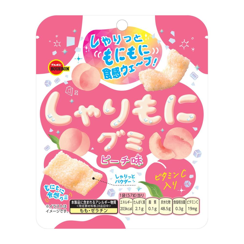 ブルボン　しゃりもにグミピーチ　５７ｇ