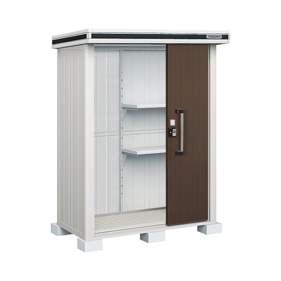 ヨド物置　エルモ　一般・積雪共用型　間口１５１×奥行８１×高さ２１２ｃｍ　ショコラウッド　ＬＭＤ－１５０８ＣＷ