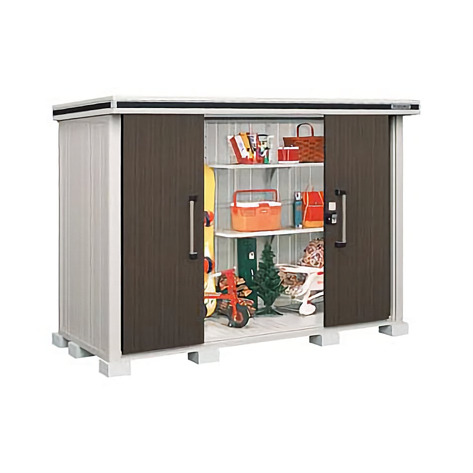 ヨド物置　エルモ　積雪型　間口２９１×奥行１１６×高さ２１２ｃｍ　ショコラウッド　ＬＭＤＳ－２９１１ＣＷ