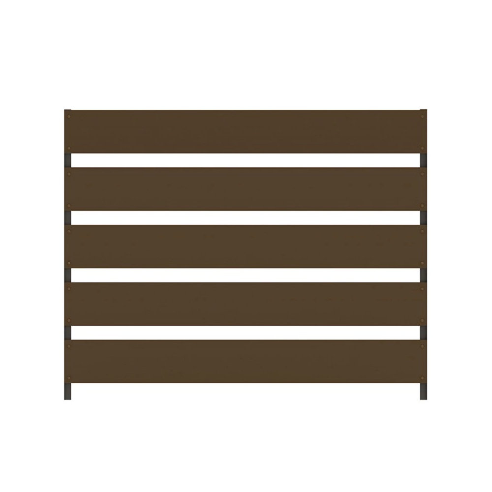 メッシュフェンスに後付けフェンス　Ｔ－８　チーク　２枚セット