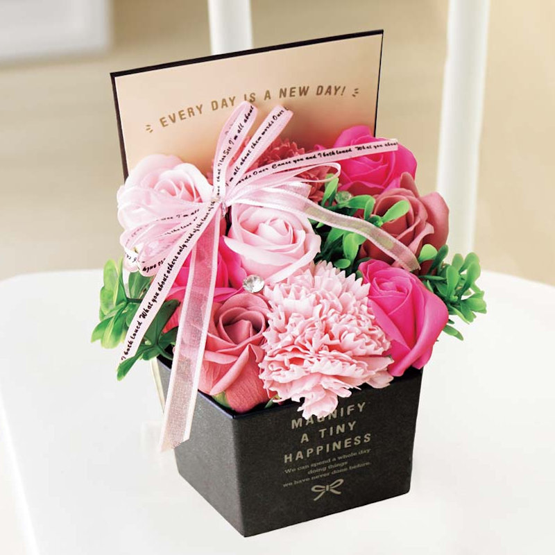 【母の日ギフト】ラグジュアリーシャボンボックス（ピンク）ＭＵ３７－１８Ｃ【注文期限５月１日】