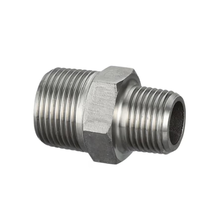 ステンレス継手　異径六角ニップル　２０Ａ×１５Ａ