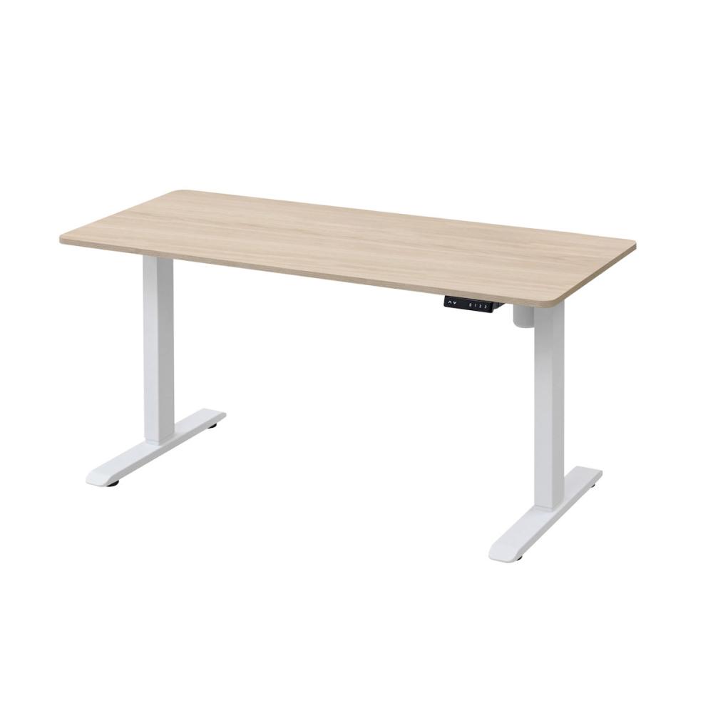 山善電動昇降デスク幅１４０×高さ７１～１１６×奥行６０ｃｍウォッシュドオーク／マットホワイトＡＥＤ－１４６０（ＷＯ／ＭＷＨ）