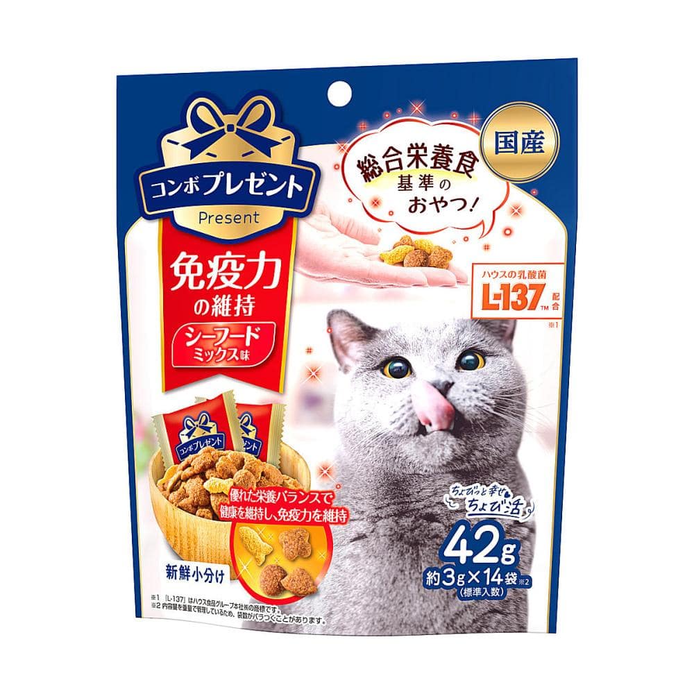 コンボ　プレゼント　キャット　おやつ　免疫力の維持　シーフードミックス味　４２ｇ