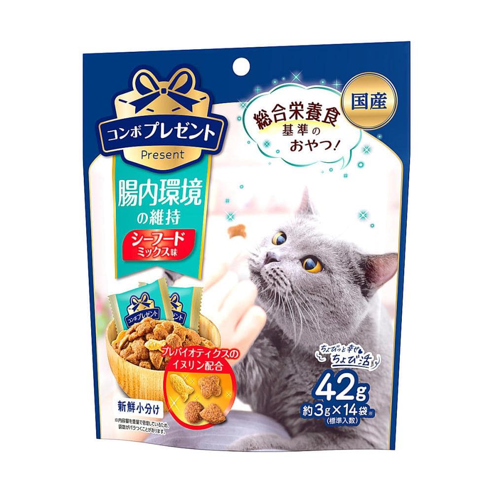 コンボ　プレゼント　キャット　おやつ　腸内環境の維持　シーフードミックス味　４２ｇ