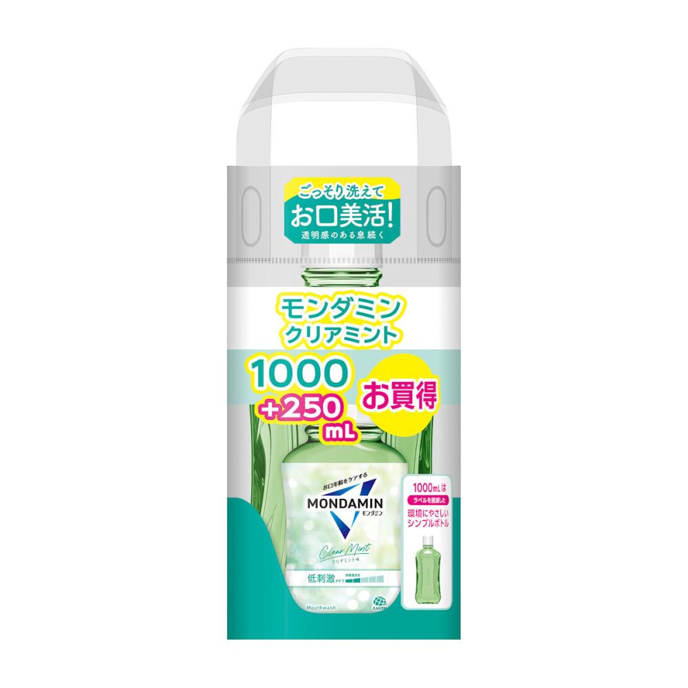 アース製薬　モンダミン　クリアミント　１０００ｍＬ＋２５０ｍＬ