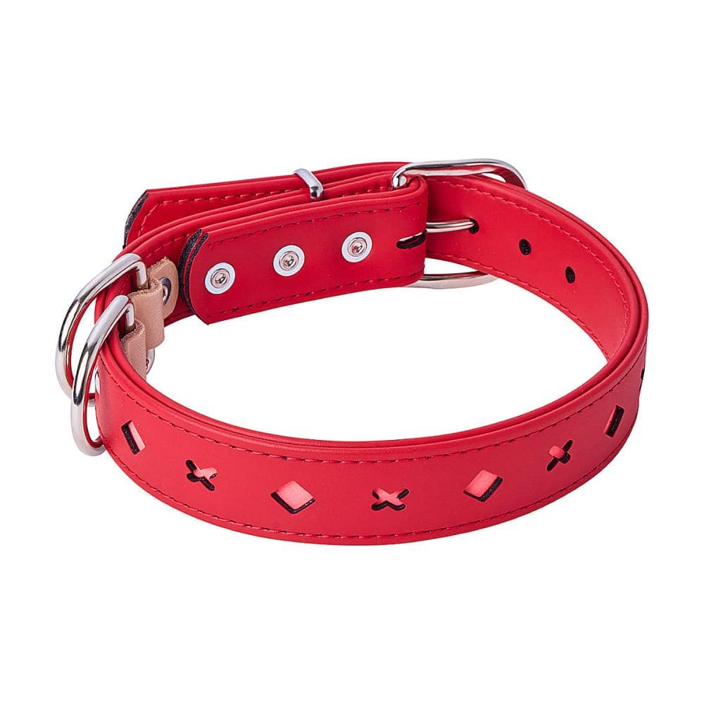 ペティオ　犬用首輪　反射クロスダイヤ　平首輪　３６ｍｍ　レッド