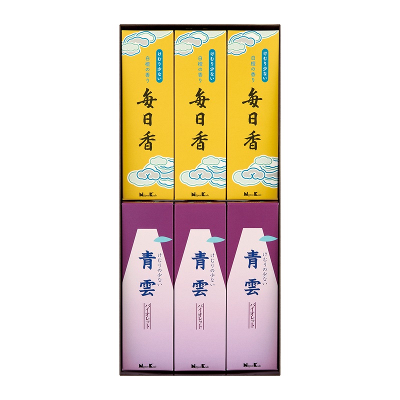 日本香堂　毎日香・青雲バイオレット　進物セット　包装品
