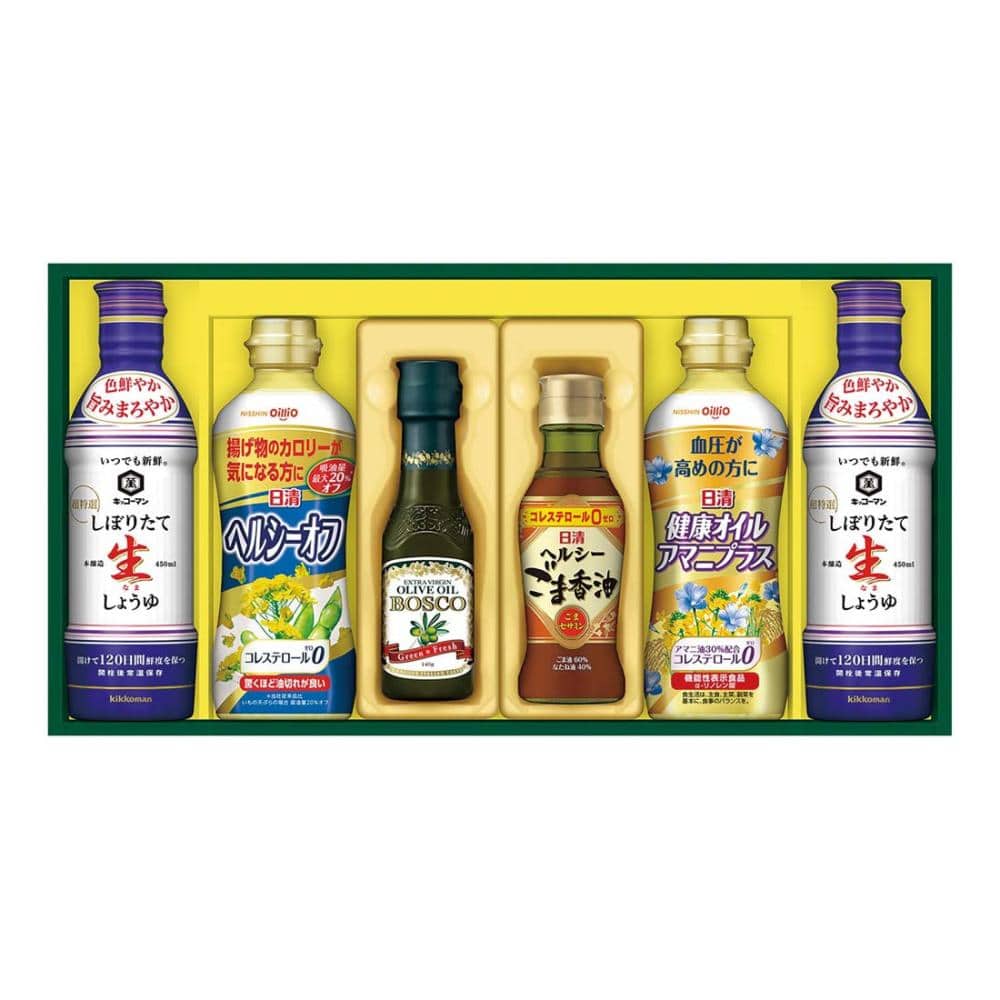 【２６年お中元】日清　バラエティオイル＆キッコーマンしぼりたて生しょうゆギフトＮＫ－３３【注文期限７月２９日】