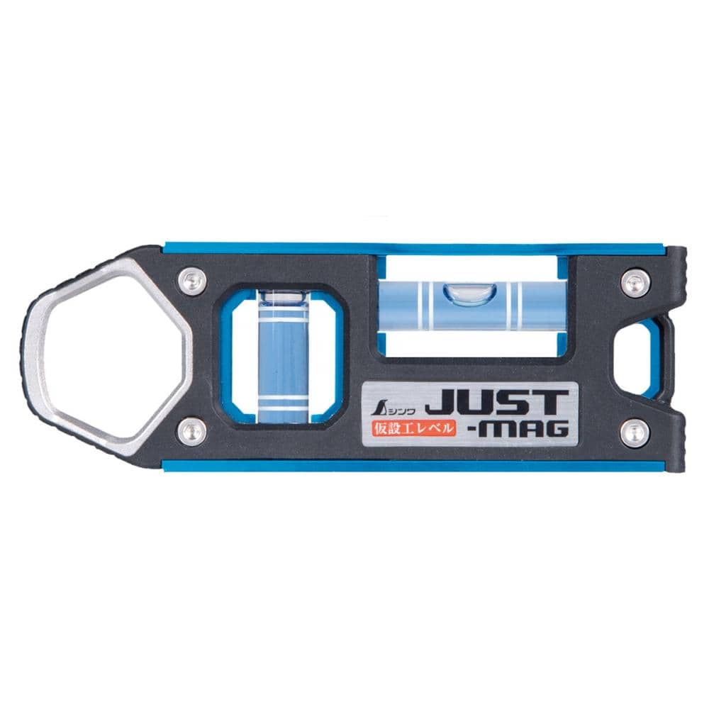 シンワ測定　仮設工レベル　ＪＵＳＴ－ＭＡＧ　１００ｍｍ　ブルー　マグネット付　７３４１２