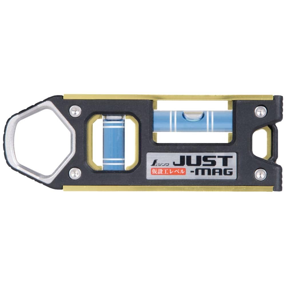 シンワ測定　仮設工レベル　ＪＵＳＴ－ＭＡＧ　１００ｍｍ　ゴールド　マグネット付　７３４３７