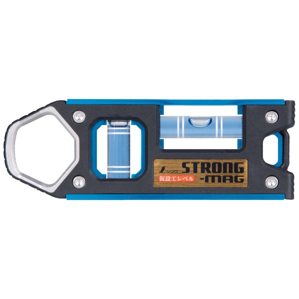 シンワ測定　仮設工レベル　ＳＴＲＯＮＧ－ＭＡＧ　１００ｍｍ　ブルー　マグネット付　７３４７６
