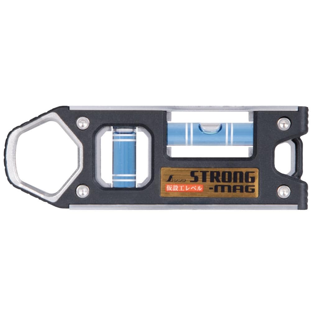 シンワ測定　仮設工レベル　ＳＴＲＯＮＧ－ＭＡＧ　１００ｍｍ　シルバー　マグネット付　７３４８１