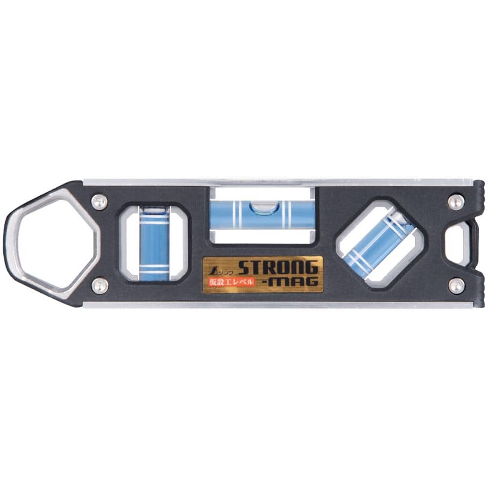 シンワ測定　仮設工レベル　ＳＴＲＯＮＧ－ＭＡＧ　１５０ｍｍ　シルバー　マグネット付　７３４８３