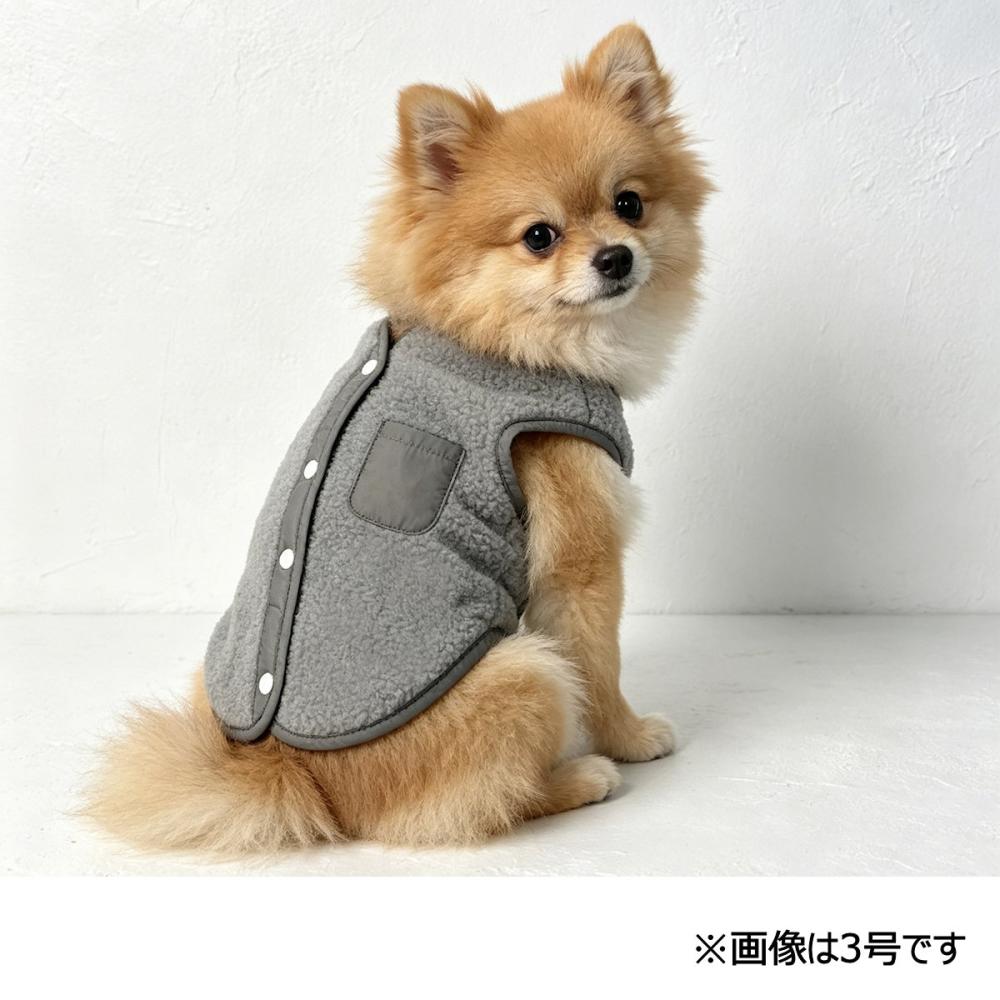 犬猫　ボアベスト　4点 Petami ボタン付きボアベスト 4号 グレー の通販
