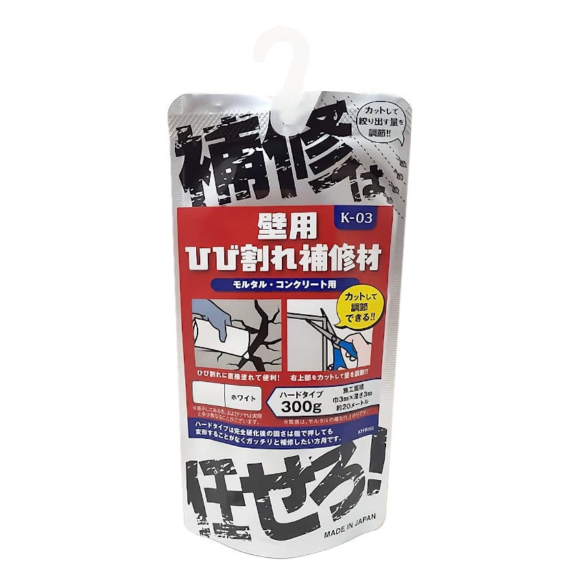 家庭化学　壁用ひび割れ補修材　ハードタイプ　ホワイト　３００ｇ　Ｋ－３