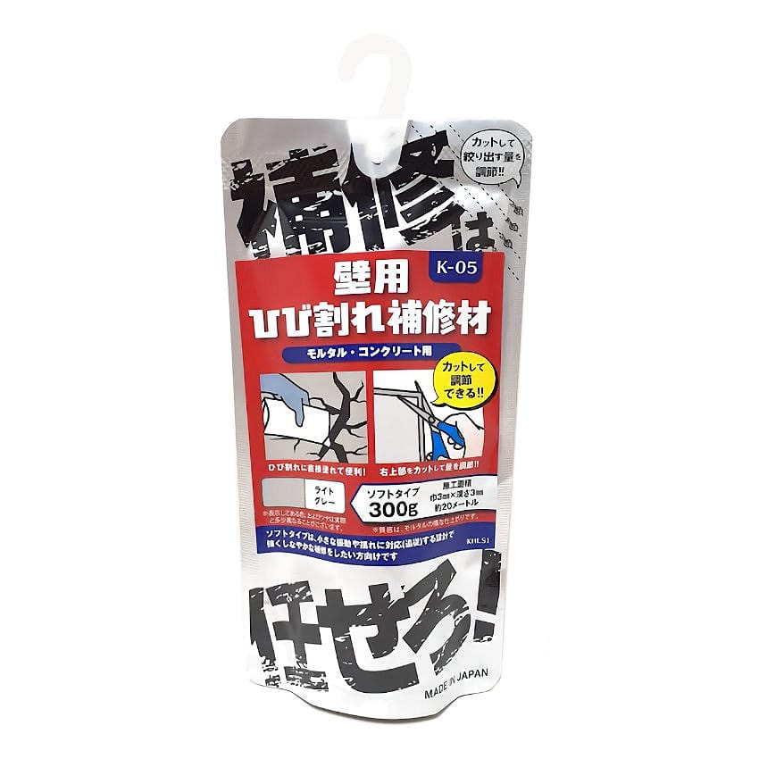 家庭化学　壁用ひび割れ補修材　ソフトタイプ　ライトグレー　３００ｇ　Ｋ－５
