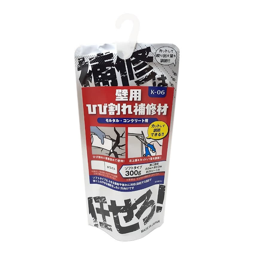家庭化学　壁用ひび割れ補修材　ソフトタイプ　ホワイト　３００ｇ　Ｋ－６