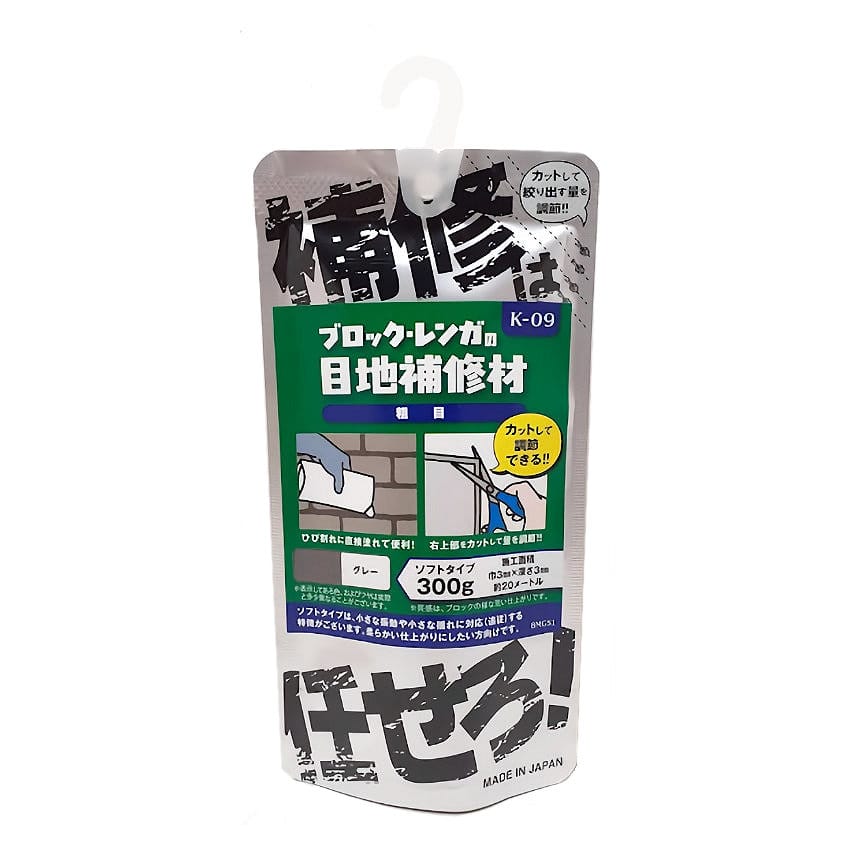 家庭化学　ブロック目地補修材　ソフトタイプ　グレー　３００ｇ　Ｋ－９