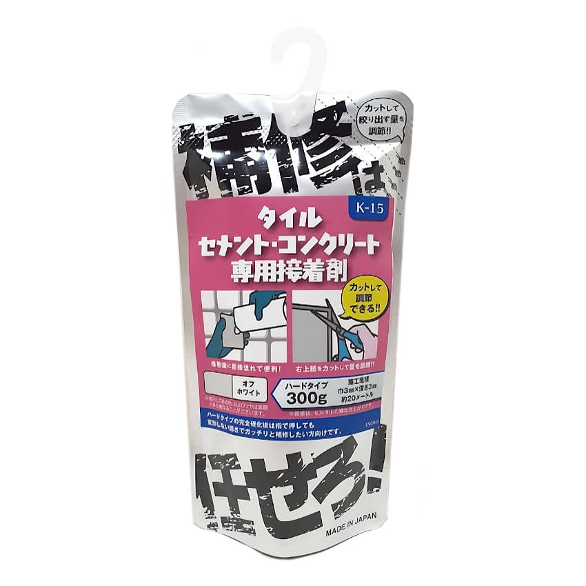 家庭化学　タイル専用接着剤　ハードタイプ　オフホワイト　３００ｇ　Ｋ－１５