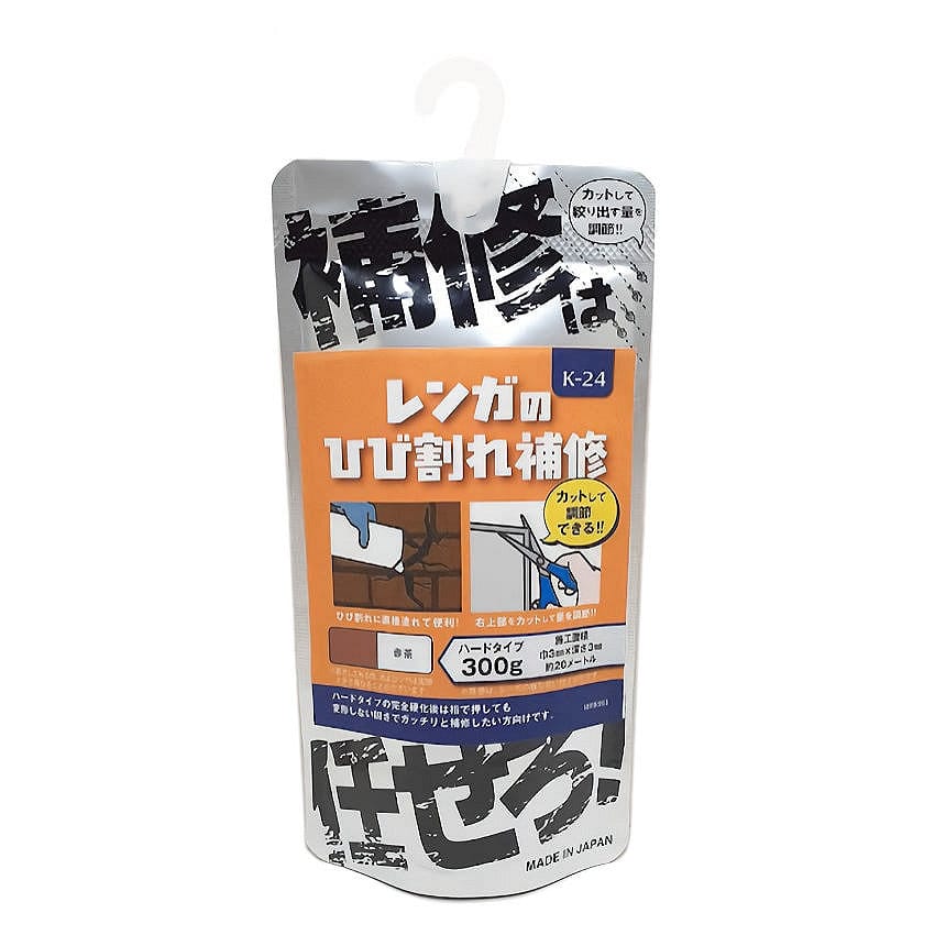 家庭化学　レンガひび割補修材　ハードタイプ　赤茶　３００ｇ　Ｋ－２４