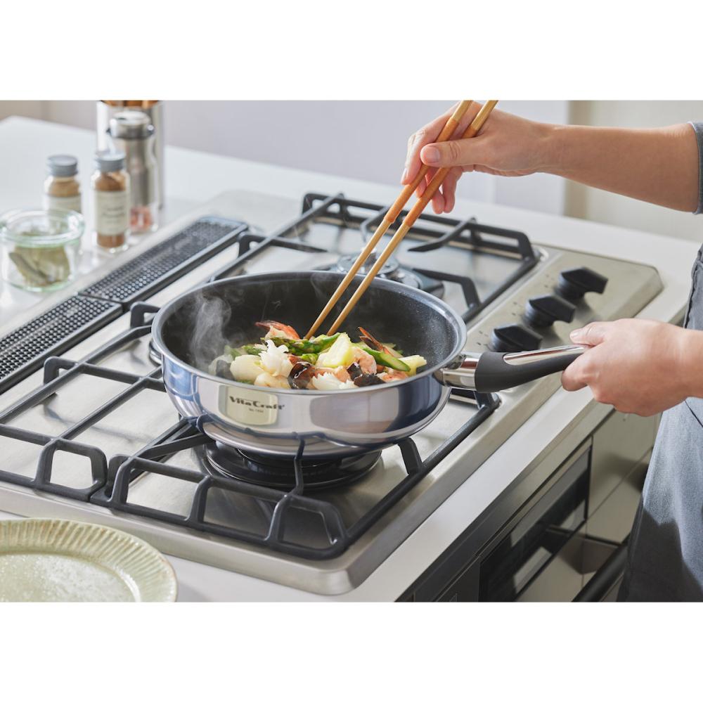 ビタクラフト IH対応フライパン・ガラス蓋4点セット アメリア の