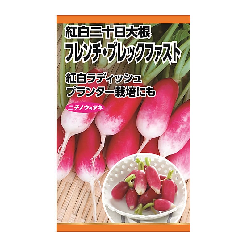 ニチノウのタネ　紅白二十日大根種子　フレンチブレックファスト