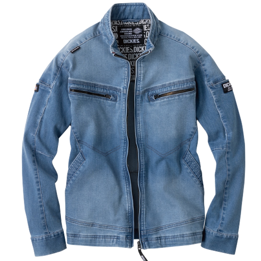Ｄｉｃｋｉｅｓ　ストレッチシルキーデニムジャケット　ライトインディゴ　３ＸＬ　Ｄ－２９００