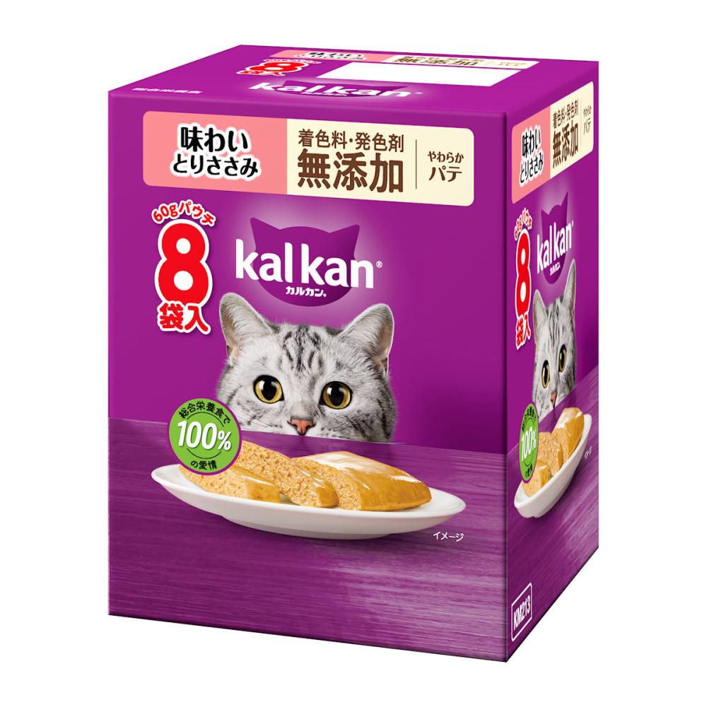 カルカンパウチ　やわらかパテ　味わいとりささみ　無添加　６０ｇ×８袋