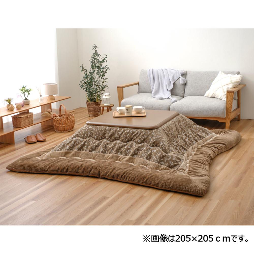 【完売品】即暖　モダンブラウンこたつ　テーブル付き　【匿名発送】【送料込み】 イケヒコ こたつ掛布団 ミノール ブラウン 285×205cm の通販