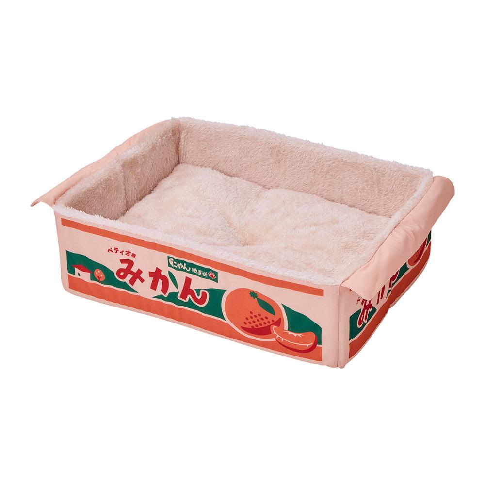 ペティオ　猫用ベッド　にゃん地直送　ぽかぽかＢＯＸ　みかん