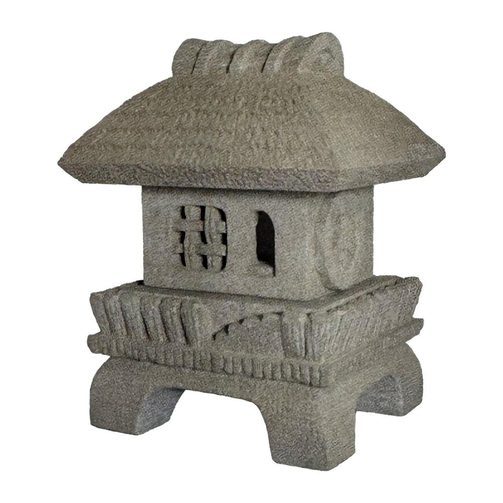 石灯篭　草葺き屋根家屋形　置き灯籠 大光産業（TAIKOH） 灯籠 出雲灯ろう 来待石 草屋雪見形置灯ろう