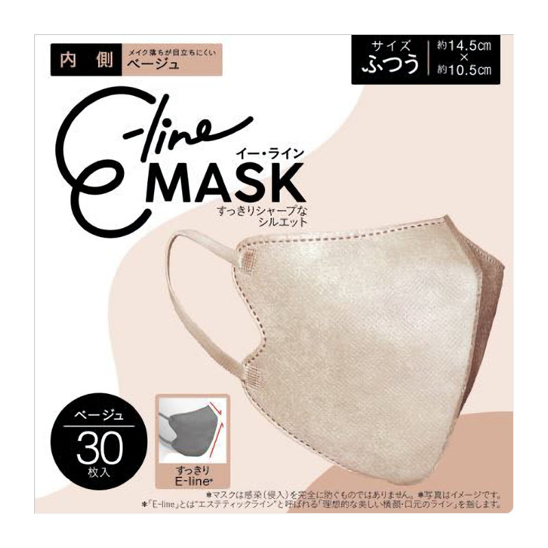 Ｅ－ｌｉｎｅマスク　ベージュ　ふつう　３０枚